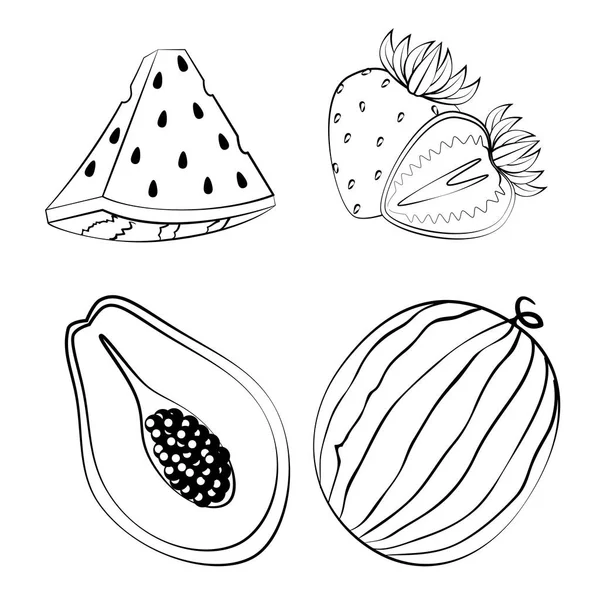 Frutas frescas y saludables — Vector de stock