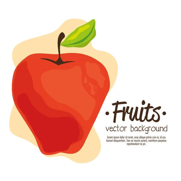 Manzana fruta fresca y saludable — Vector de stock