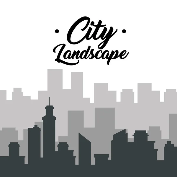 Icono de edificios de paisaje de ciudad — Vector de stock