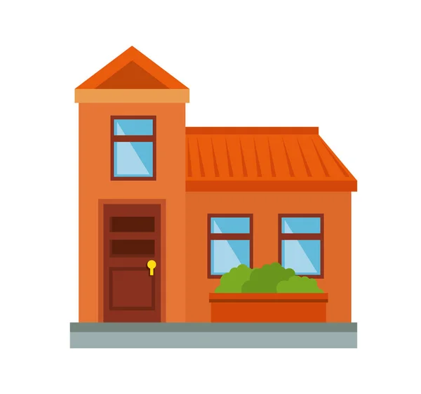 Lindo icono exterior del edificio — Vector de stock