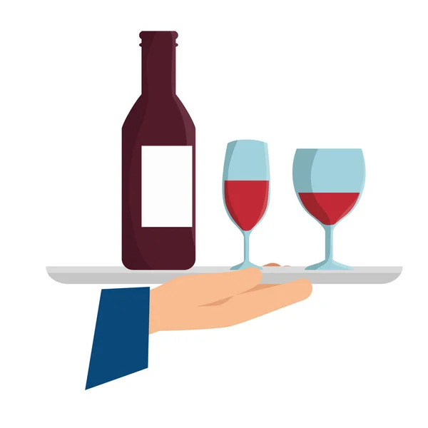 Предлагая иконку вина — стоковый вектор