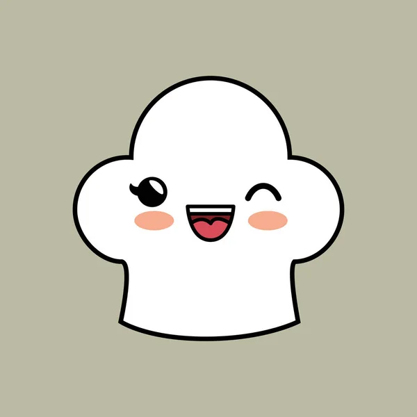 Kawaii toque blanche icon — стоковий вектор