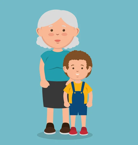 Elder and kid icon. — Stock Vector