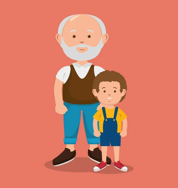 Pictogram ouderling en kind — Stockvector