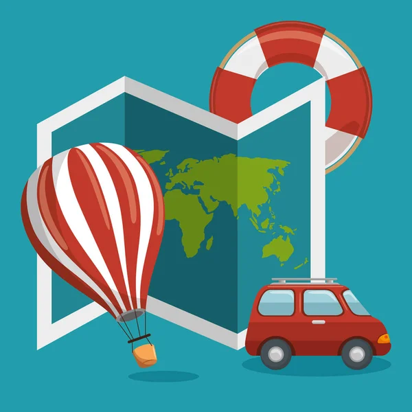 Viajando ao redor ícone do mundo — Vetor de Stock