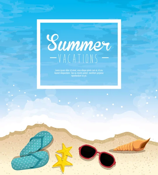 Summer beach icon — Stock Vector