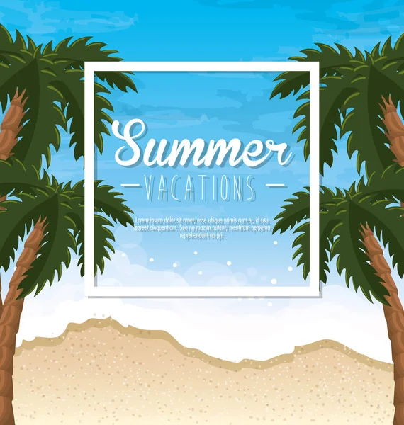 Summer beach icon — Stock Vector