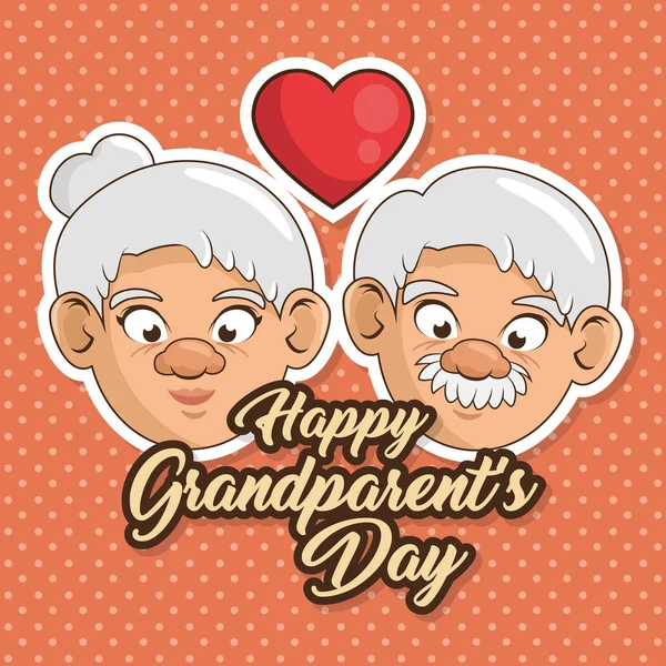 Χαρούμενος κάρτα ημέρα του παππού και γιαγιά — Διανυσματικό Αρχείο