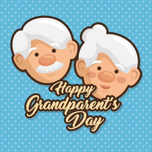 Mutlu büyükbaba veya büyükanne günü kartı — Stok Vektör
