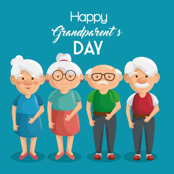Boldog nagyszülő-napi üdvözlőlap — Stock Vector