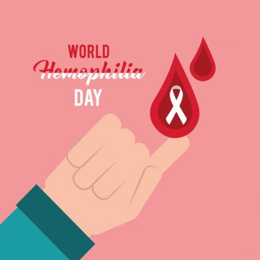 Dünya hemofili günü poster kampanyası parmak kan damla