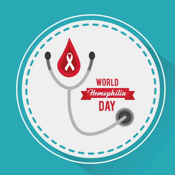 Campanha médica do estetoscópio do dia mundial da hemofilia — Vetor de Stock