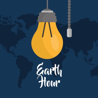 Dünya saat ampul enerji ekoloji harita arka plan
