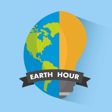 Dünya saat küre ampul ışık ekoloji