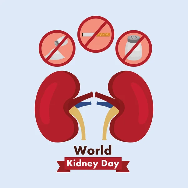 Плакат медицинской кампании "Всемирный день почек" — стоковый вектор