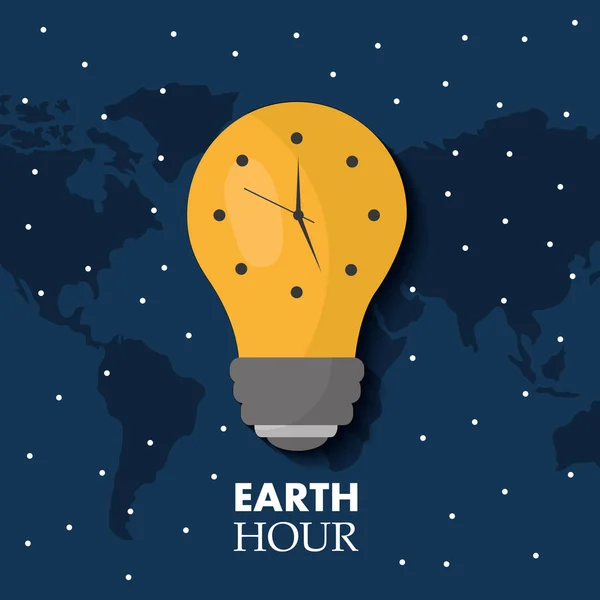 earth hour bulb light ecology clock map stars