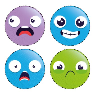 emoji ifade karikatür kümesi