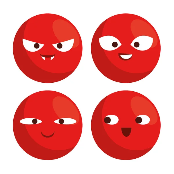 Red nose day with red nose clown faces — Stock Vector