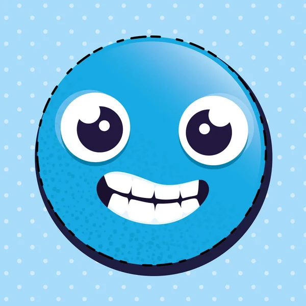 Boldog emoji érzelem karakter — Stock Vector