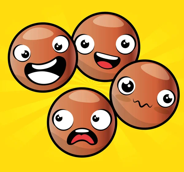 Emoji emoticon personagem fundo coleção — Vetor de Stock