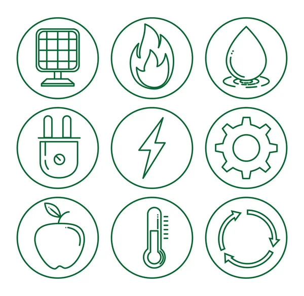 Set of eco energy elements — Stock Vector