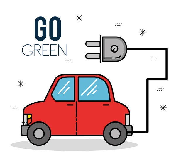 Eko araba yeşil enerji tasarımı — Stok Vektör