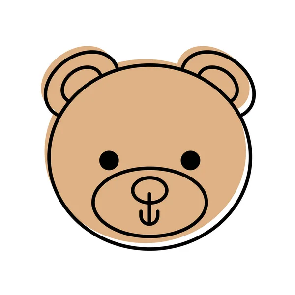 Χαριτωμένο αρκουδάκι teddy πρόσωπο παιχνίδι δώρο — Διανυσματικό Αρχείο