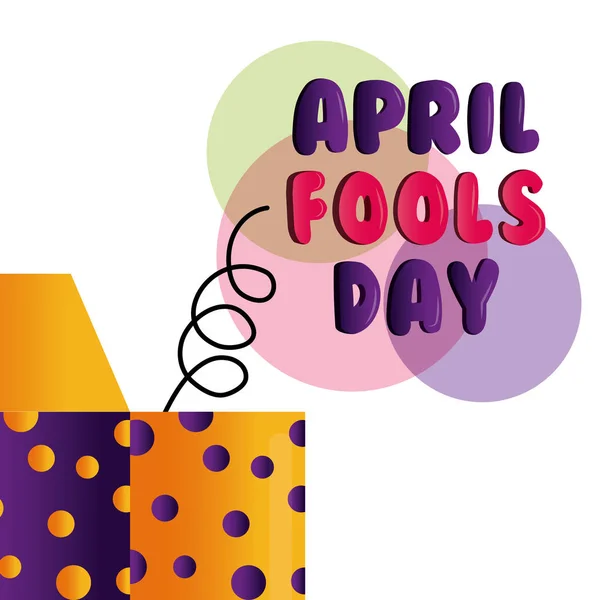 April fools day uitnodiging kaart grappige viering — Stockvector