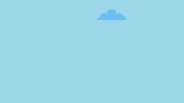 Rocket flying through clouds icons — Stock Video