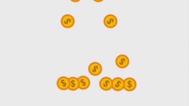 bir piramit simgeleri oluşturmak için düşen paraları