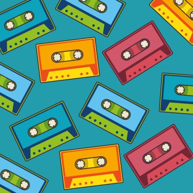 Kaset müzik retro pop sanat desen