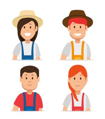 Çiftçi bahçıvan karikatür kişi