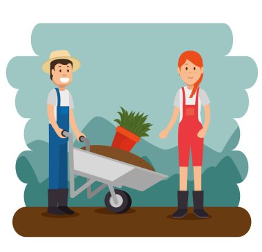 birkaç genç bahçıvanlar Bahçe işi 