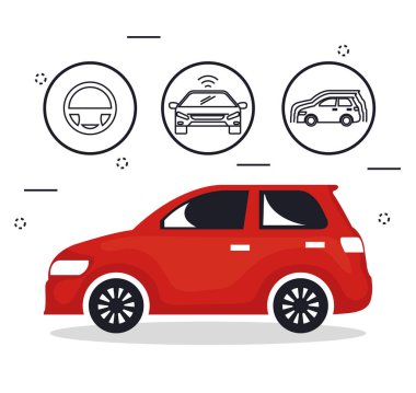 Özerk araba Icons set