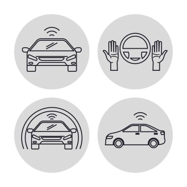 Özerk araba Icons set