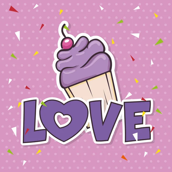 Délicieux cupcake pop art — Image vectorielle