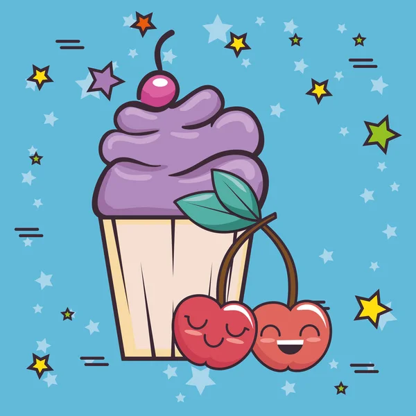 Heerlijke cupcake popart — Stockvector