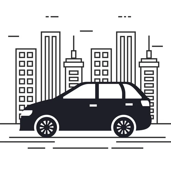 Bil fordon i stadsbilden — Stock vektor