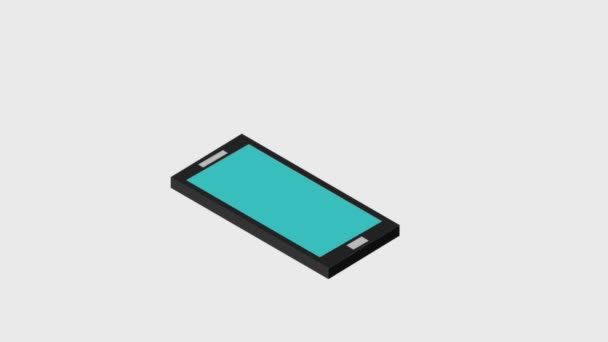 Cellphone glijden 3d icons — Stockvideo