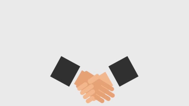 Handshake tumlande ikoner — Stockvideo
