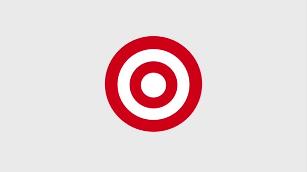 Bullseye ou alvo e seta atingindo ícones — Vídeo de Stock