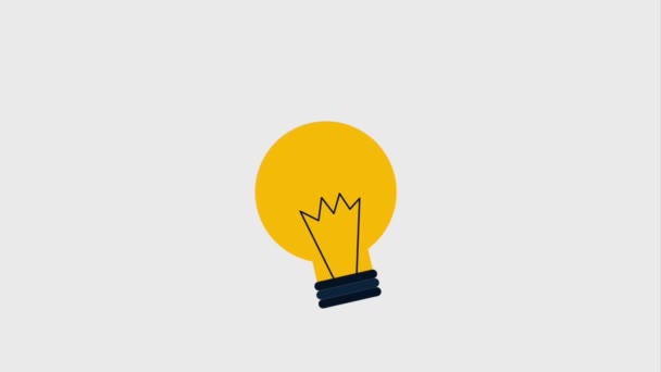 Regular lightbulb shining idea icons — Stock Video