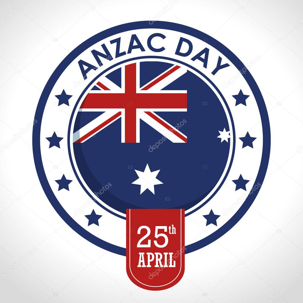 Anzac day 25th april logo vector illustration graphic design