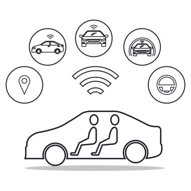 Özerk araba Icons set