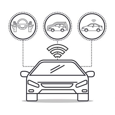 Özerk araba Icons set