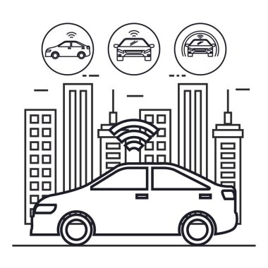 Özerk araba Icons set