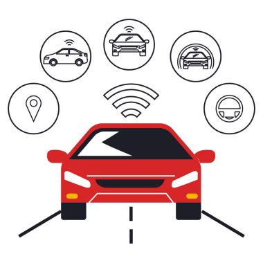 Özerk araba Icons set
