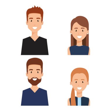 grup insan karakterleri avatarlar