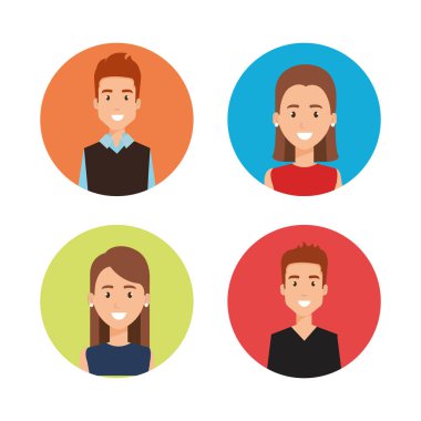 grup insan karakterleri avatarlar