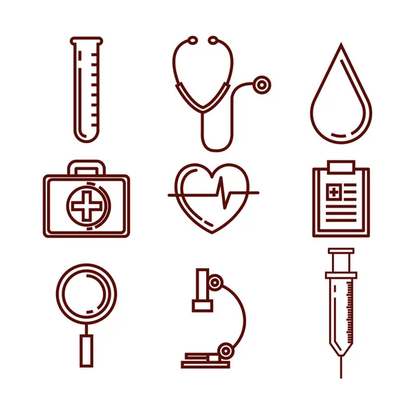 Iconos de donación de sangre — Vector de stock